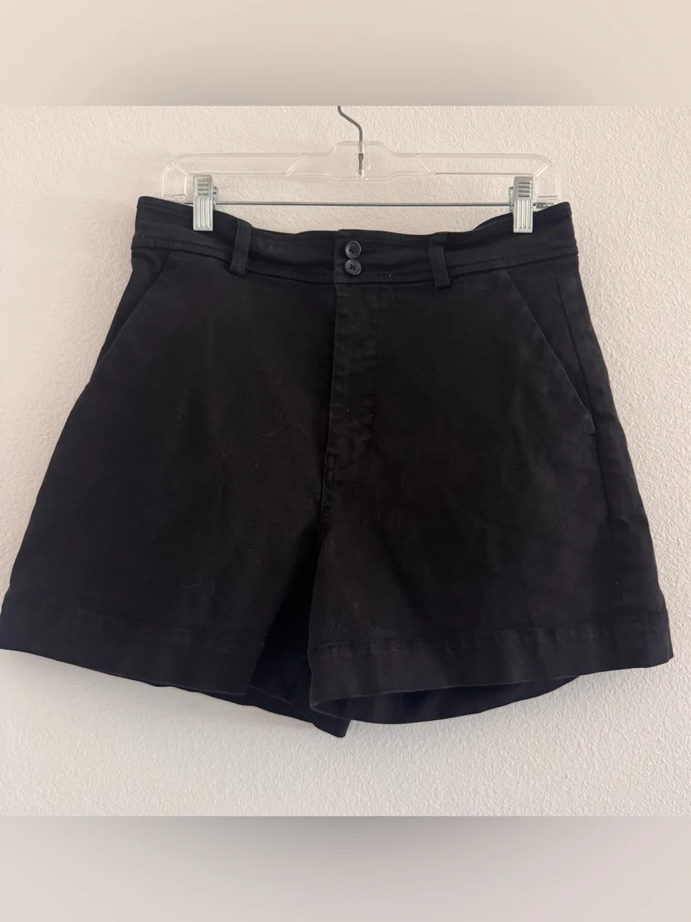 Everlane The Way High Twill Shorts in Black Size: 10